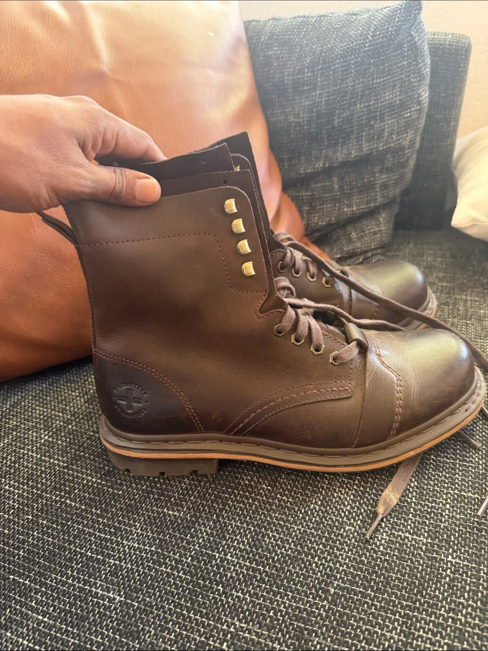Dr. Martens Brown Leather Lace-Up Boots Rare Discontinued style